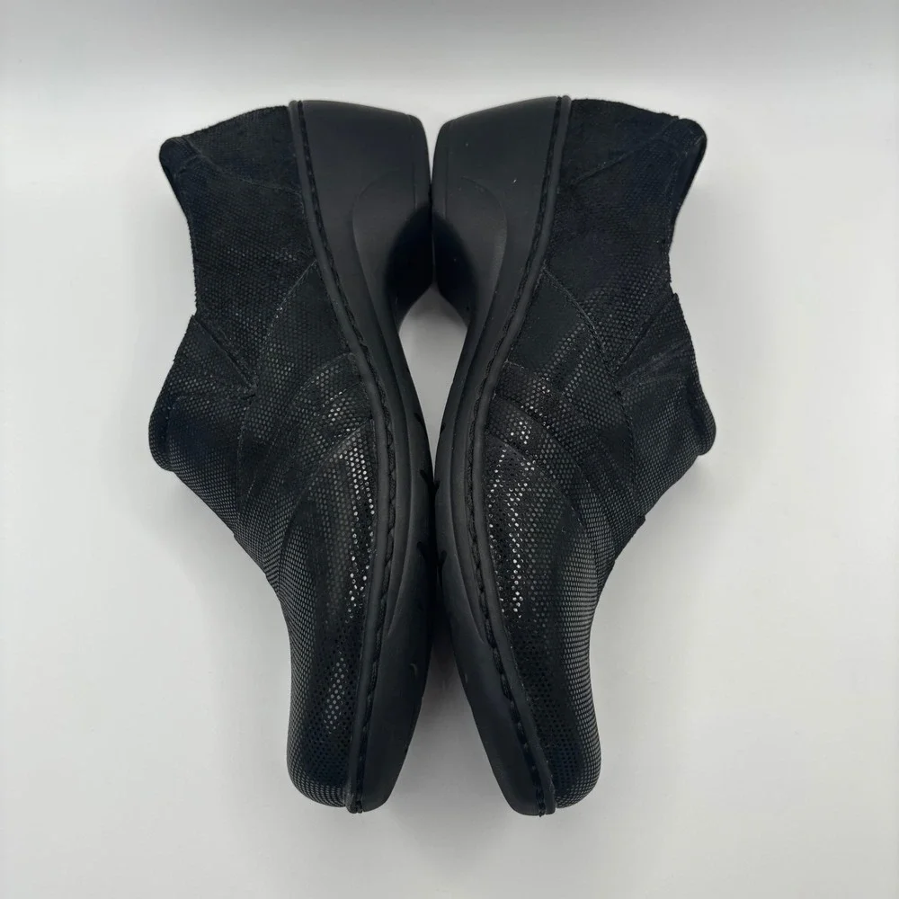 Clarks Channing Kim Womens 9.5 Black Lizard Print Zip Loafers 26113346